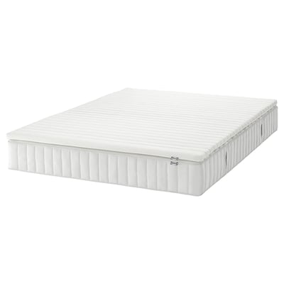 VALEVÅG Matelas et surmatelas, extra ferme blanc/Nisseholm blanc, Très grand 2 places