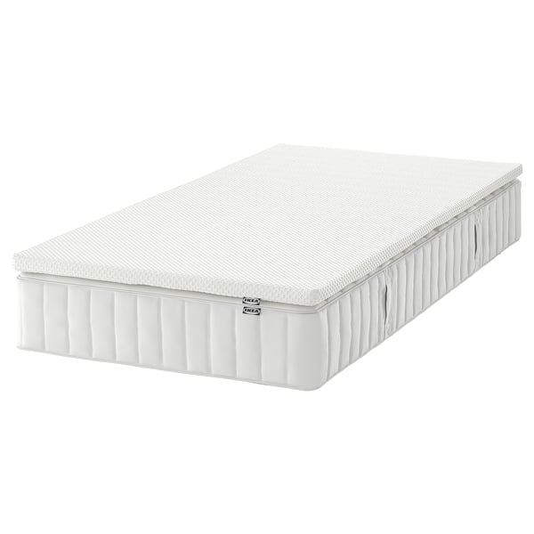 VALEVÅG Matelas et surmatelas, extra ferme blanc/Nordberget blanc, 1 place
