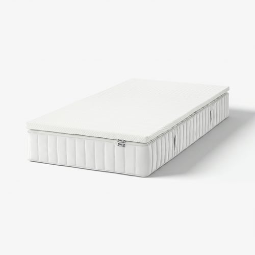 VALEVÅG Matelas et surmatelas, ferme blanc/Nordberget blanc, 1 place