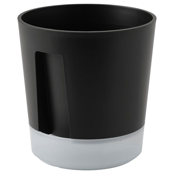 VÅRDTRÄD Pot avec réservoir, intérieur/extérieur transparent/anthracite, 4 ¾ "