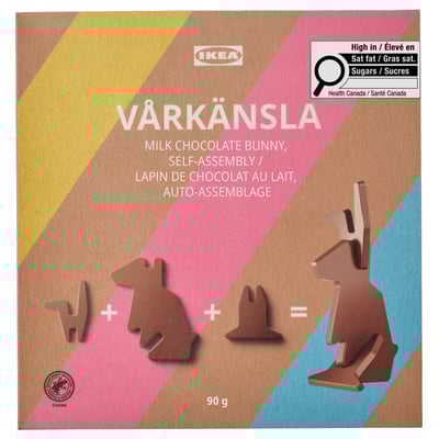 VÅRKÄNSLA Lapin en chocolat au lait, à monter soi-même/certifié Rainforest Alliance, 3 oz