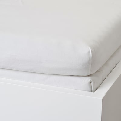 VÅRVIAL Drap-housse pour lit d'appoint, blanc, 1 place