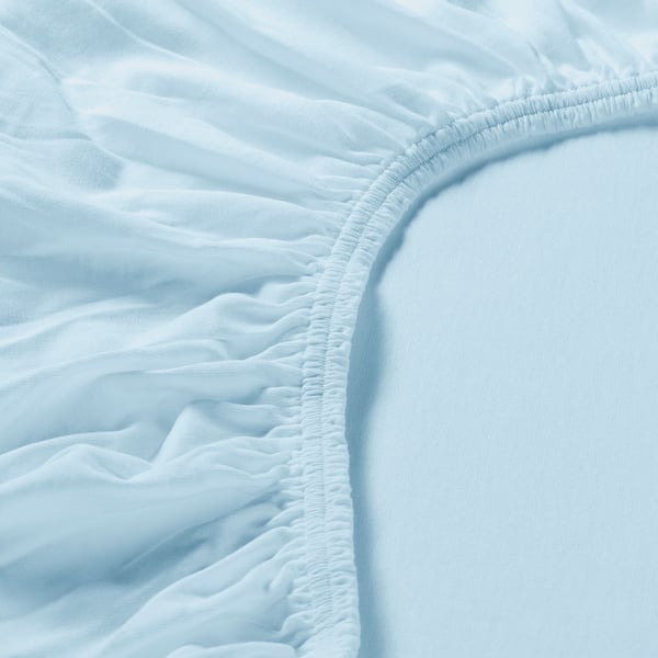 VÅRVIAL Drap-housse pour lit d'appoint, bleu clair, 1 place