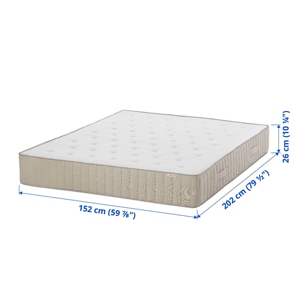 VATNESTRÖM Matelas à ressorts ensachés, mi-ferme/écru, Grand 2 places