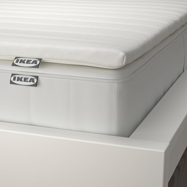 VESTERÖY Matelas et surmatelas, ferme blanc/Näsfjället blanc, 1 place