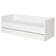 VIHALS Lit d'appoint+rangement/1 matelas, blanc/Åsvang mi-ferme, 1 place