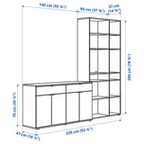 VIHALS Rangement, blanc, 92 1/2x18 1/2x78 3/4 "