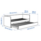 VIHALS Structure lit d'appoint+lit gigogne, blanc, 1 place