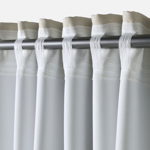 VILBORG Rideaux assombrissants, 2 panneaux, beige/ruban fronceur, 57x98 "