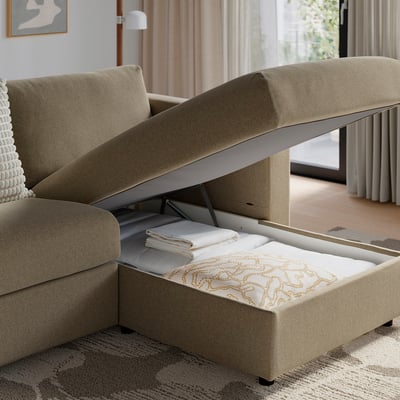 VIMLE Canapé, avec méridienne/Johanneshov brun-beige