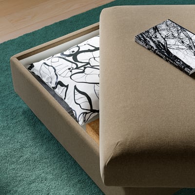 VIMLE Repose-pieds av rangement, Johanneshov brun-beige