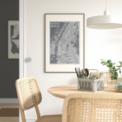 VIMPELFISK Couverts+range-couverts, 20 pièces, acier inox bambou/blanc cassé