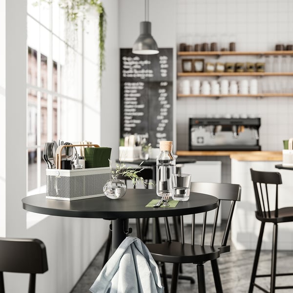 VIMPELFISK Couverts+range-couverts, 20 pièces, acier inox bambou/blanc cassé