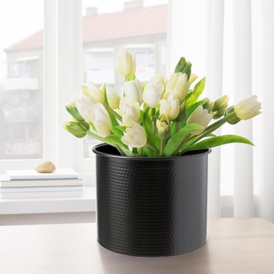 VINDFLÄKT Vase, noir, 10 "