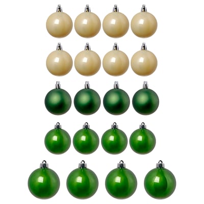 VINTERFINT Décorations sapin, lot de 20, vert/blanc