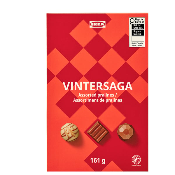 VINTERSAGA Boîte cadeau, assortiment de pralines certifié Rainforest Alliance, 6 oz