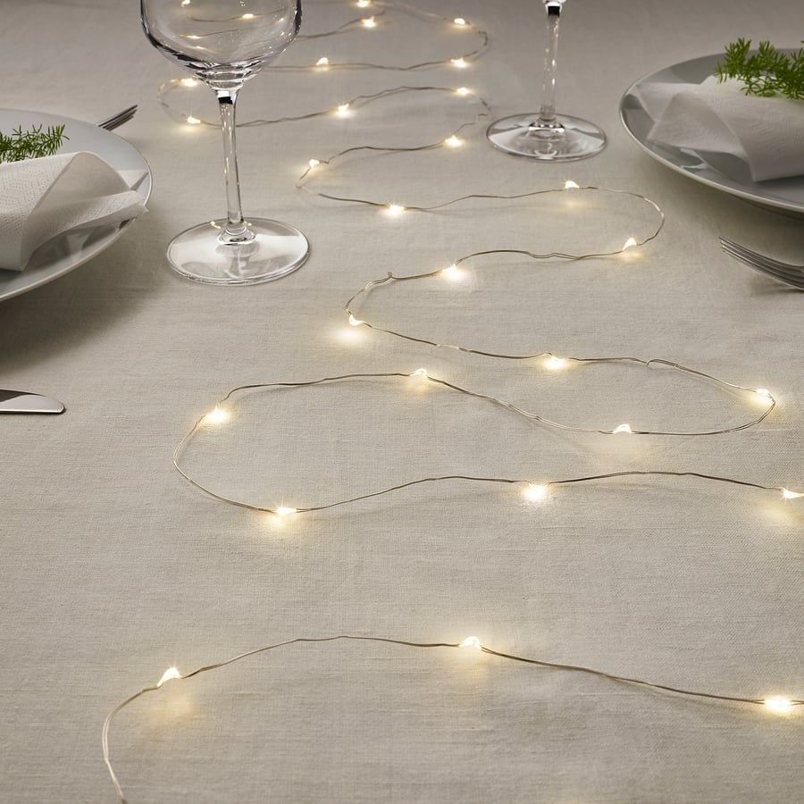 VISSVASS Guirlande lumineuse DEL 40 ampoules, intérieur, à pile gris argent. (CAFR) IKEA CA