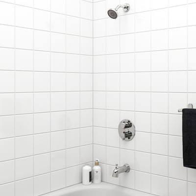 VOXNAN Ens bain/dche av mitigeur thermo, chromé