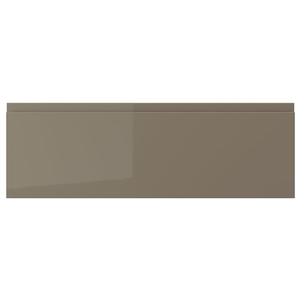 VOXTORP Façade de tiroir, ultrabrillant gris-brun foncé, 30x10 "