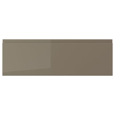 VOXTORP Façade de tiroir, ultrabrillant gris-brun foncé, 30x10 "