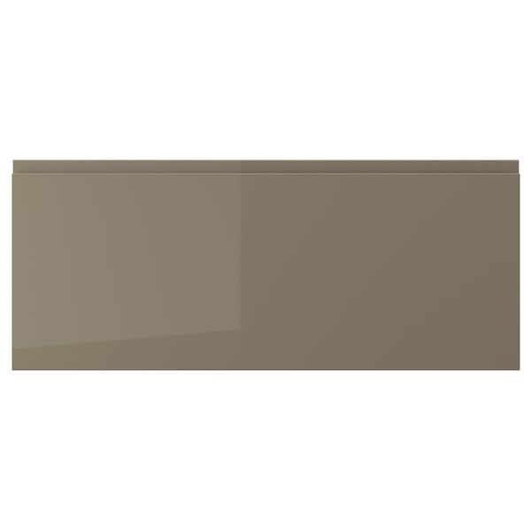 VOXTORP Façade de tiroir, ultrabrillant gris-brun foncé, 36x15 "