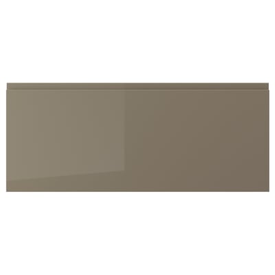 VOXTORP Façade de tiroir, ultrabrillant gris-brun foncé, 36x15 "