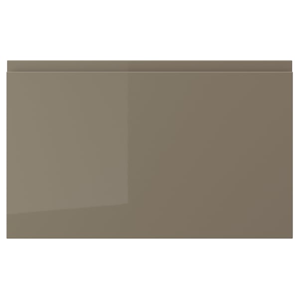 VOXTORP Façade de tiroir, ultrabrillant gris-brun foncé, 24x15 "
