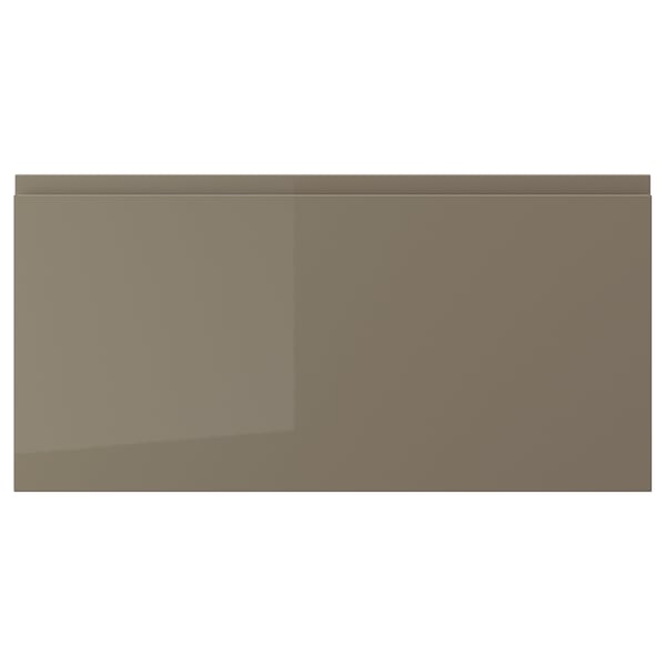 VOXTORP Façade de tiroir, ultrabrillant gris-brun foncé, 30x15 "
