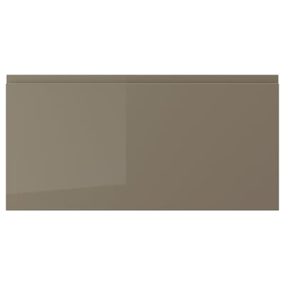 VOXTORP Façade de tiroir, ultrabrillant gris-brun foncé, 30x15 "