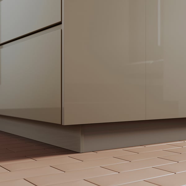 VOXTORP Plinthe, ultrabrillant gris-brun foncé, 84x4 1/2 "