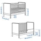 ÄLSKVÄRD Babybett, Birke/weiß, 70x140 cm