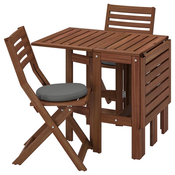 Applaro Tisch 2 Klappstuhle Aussen Braun Las Froson Duvholmen