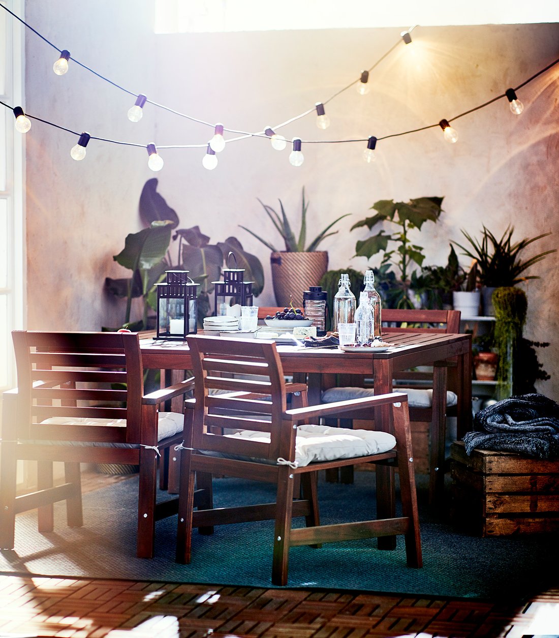 ÄPPLARÖ Tisch/außen, braun las., 140x140 cm - IKEA Schweiz