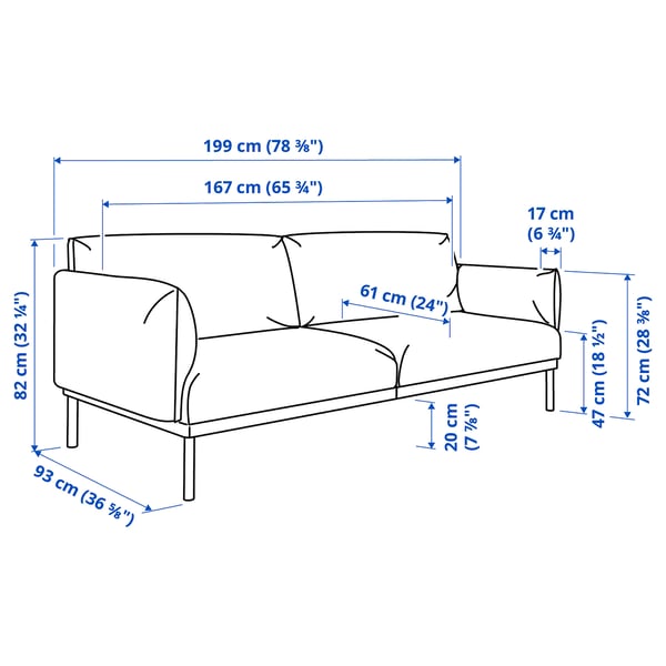 ÄPPLARYD 2er-Sofa, Gunnared schwarz/grau