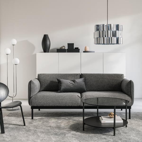 ÄPPLARYD 2er-Sofa, Lejde grau/schwarz