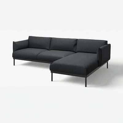 ÄPPLARYD 3er-Sofa mit Récamiere, Gunnared schwarz/grau