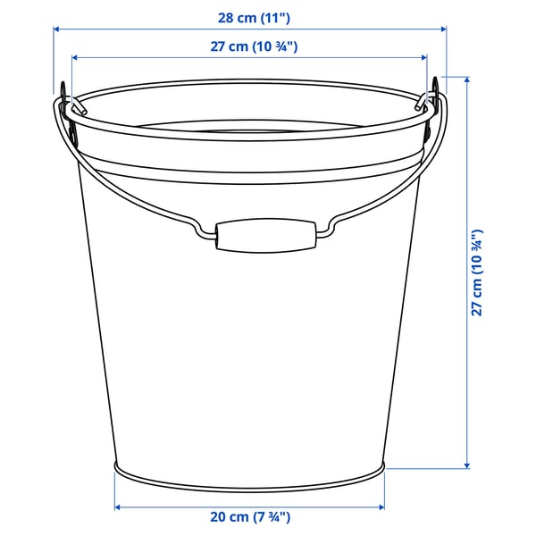 ÅKERBÄR Eimer/Übertopf, drinnen/draußen dunkelblau, 10 l