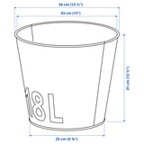 ÅKERBÄR Übertopf, drinnen/draußen dunkelblau, 32 cm