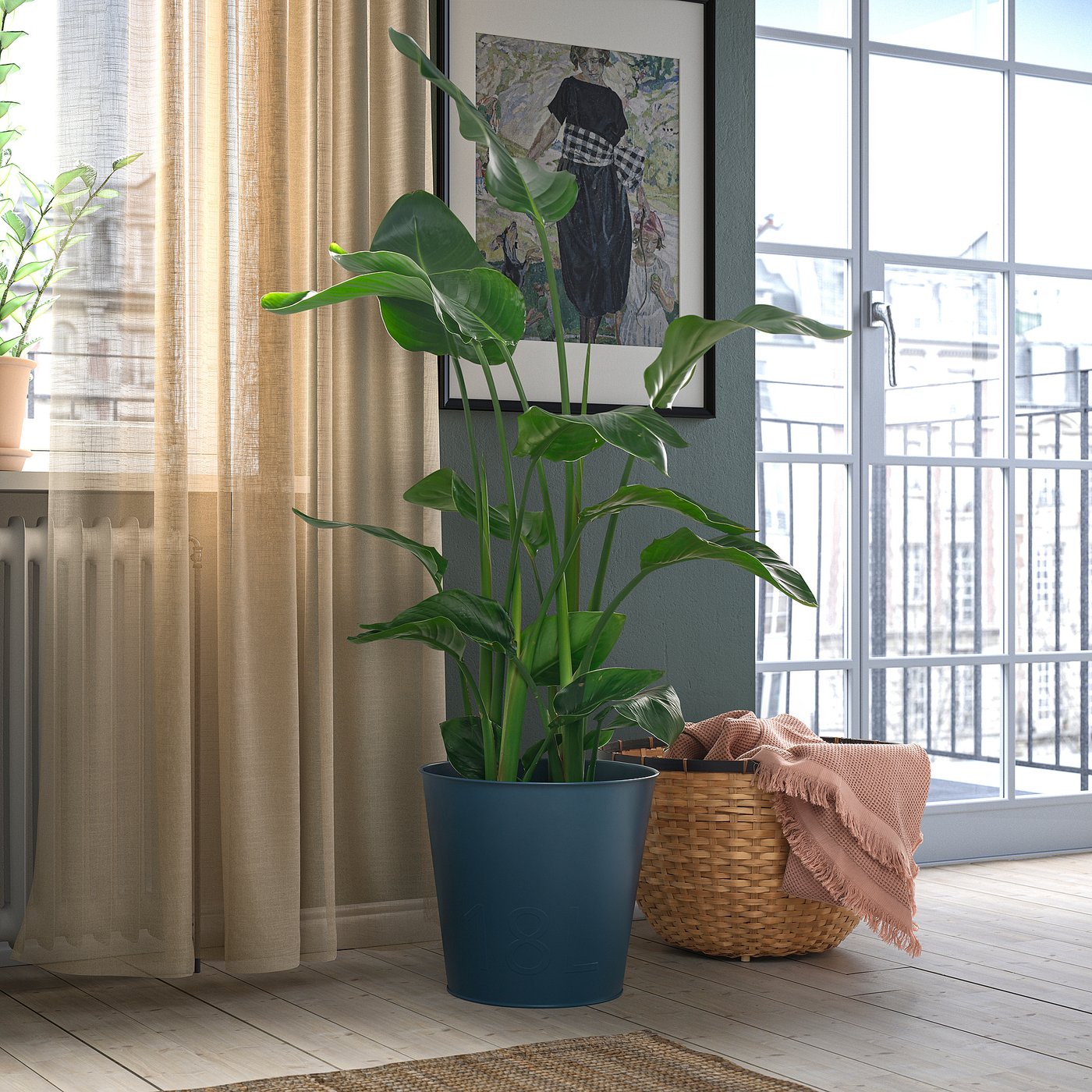 San Marino Lazy Planter – Selbstbewässernder Übertopf 35 Cm, Anthrazit/creme, Für Drinnen & Draußen