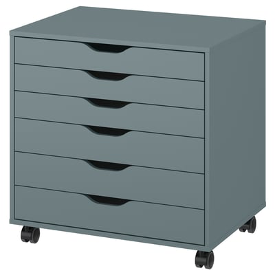ALEX Schubladenelement auf Rollen, grautürkis, 67x66 cm ...