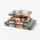 ARENBOK Bettwäsche-Set, 3-teilig, dunkelblau/Blumenmuster, 240x220/50x60 cm