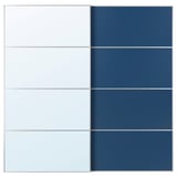 AULI / MEHAMN Schiebetürpaar, Aluminium Spiegelglas/doppelseitig blau, 200x201 cm
