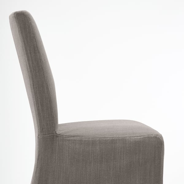 BERGMUND Stuhl mit halblangem Bezug, schwarz/Nolhaga grau/beige