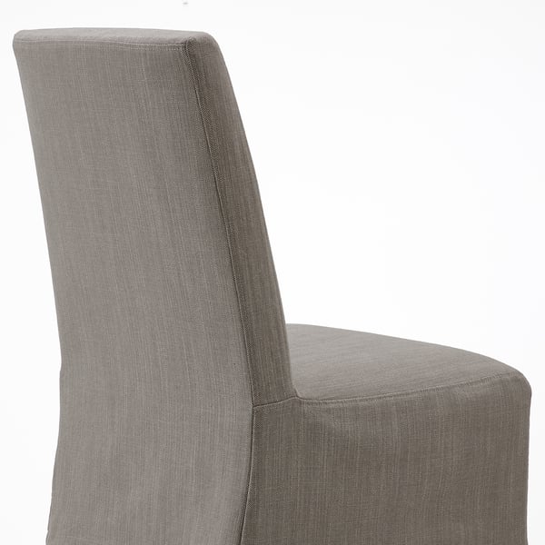 BERGMUND Stuhl mit halblangem Bezug, schwarz/Nolhaga grau/beige