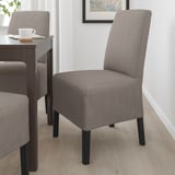 BERGMUND Stuhl mit halblangem Bezug, schwarz/Nolhaga grau/beige