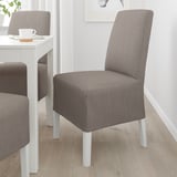BERGMUND Stuhl mit halblangem Bezug, weiß/Nolhaga grau/beige