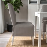 BERGMUND Stuhl mit halblangem Bezug, weiß/Nolhaga grau/beige