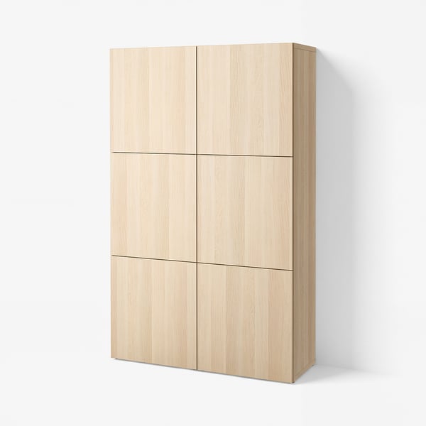 BESTÅ Aufbewahrung mit Türen, Eicheneff wlas/Lappviken Eicheneff wlas, 120x42x193 cm