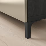 BESTÅ Aufbewahrung mit Türen, schwarzbraun/Riksviken/Nannarp hell bronzefarben, 120x42x74 cm