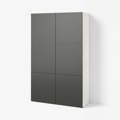 BESTÅ Aufbewahrung mit Türen, weiß/Lappviken dunkelgrau, 120x42x193 cm